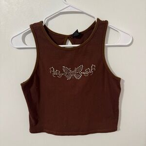 Brown beaded tank